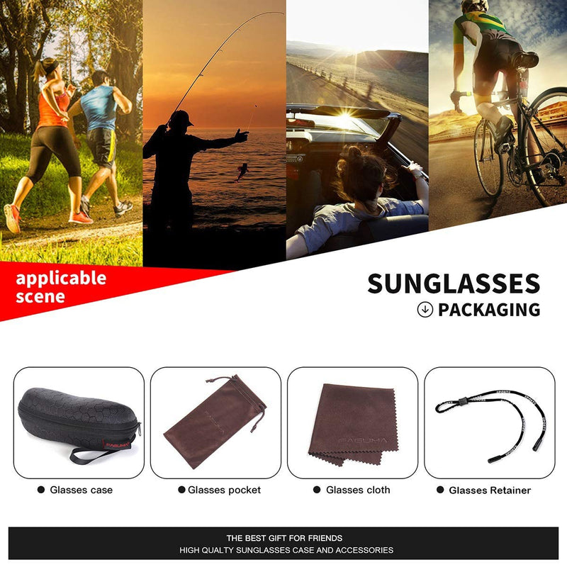 [Australia] - Sports Polarized Sunglasses For Men Cycling Driving Fishing 100% UV Protection A1 Black Red Frame/Red Mirrored Lens 