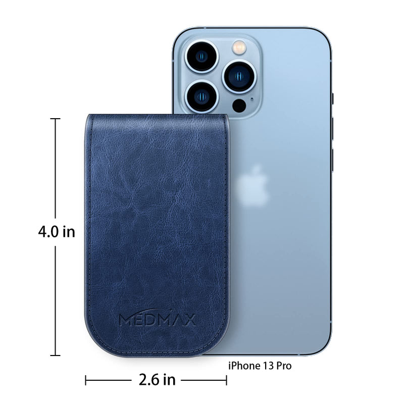 [Australia] - MEDMAX PU Leather Protective Case for Freestyle Libre 2 / Libre Reader, Lightweight Shockproof Diabetic Storage Carrying Case with Clip and Handle (Navy) Navy 