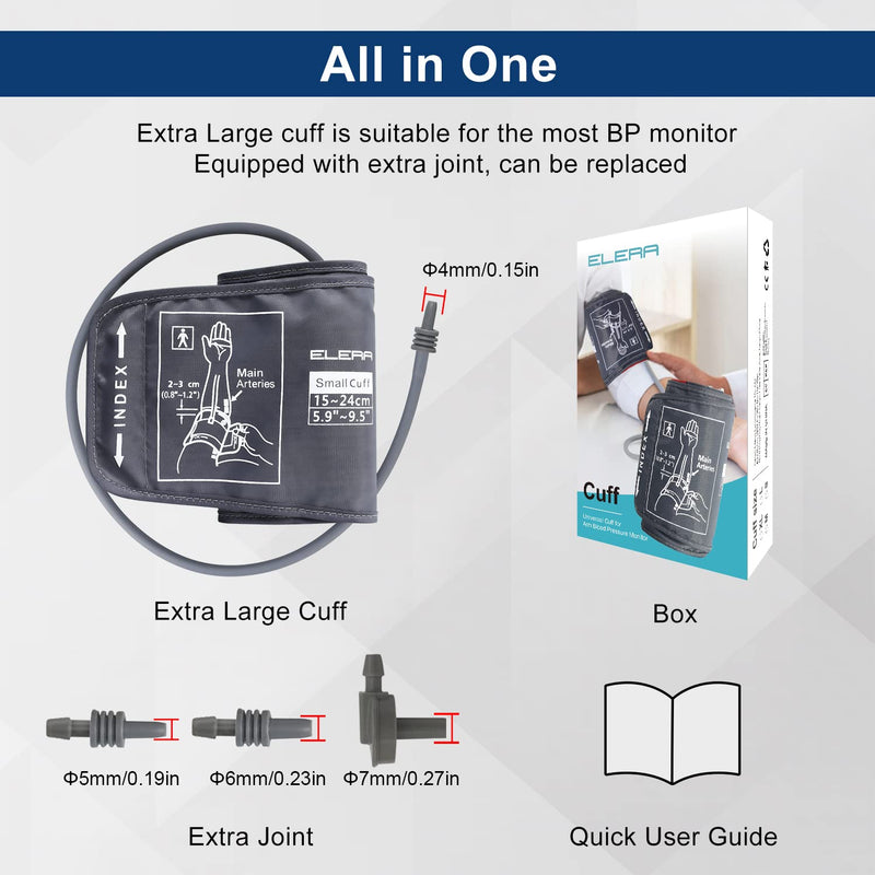 [Australia] - Small Blood Pressure Cuff, ELERA Replacement Small Cuff Applicable for 5.9”-9.5” (15-24CM) Small Arm, Cuff Only BP Machine Not Included Small（Pack of 1） 