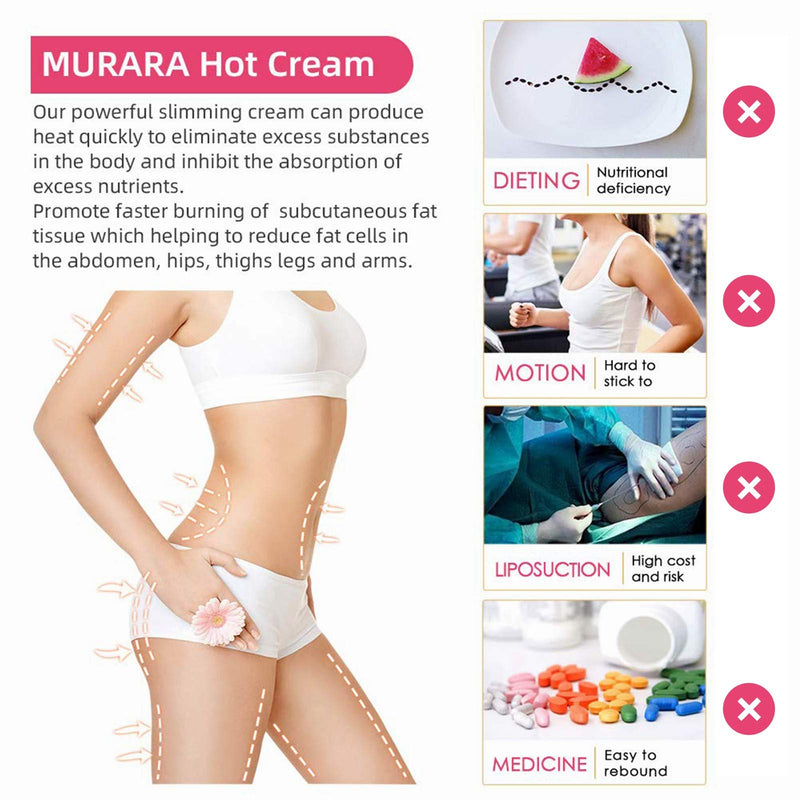 [Australia] - Slimming Hot Cream 2 Pack, Body Fat Burning Cream for Women and Men, Cellulite Cream, Suitable for Fat Areas of Arms, Waist and Thighs 