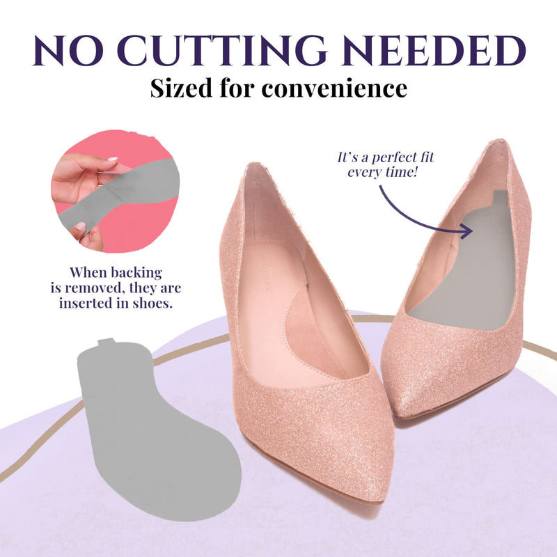 [Australia] - Accents Inserts - Shoe Inserts, Absorbent Shoe Insoles for Sweat and Odor, Ultra Thin Replaceable Barefoot Liners for Womens Shoes, Size 8-9, Slate Gray, 4 Pairs 