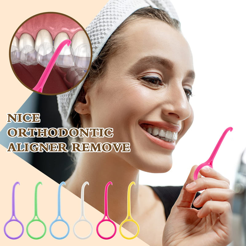 [Australia] - Ouligay 12PCS Aligner Removal Tool Invisible Tooth Removal Retainer Remover Tool Kits Aligner Removal Hook Retainer Remover Tool Remover for Invisible Brace for Tooth Cleaning Oral Care(6Colors) 