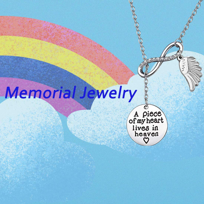 [Australia] - Memorial Jewelry Sympathy Gift A Piece of My Heart Lives In Heaven Lariat Y Necklace Loss Jewelry Gift Y neckalce 