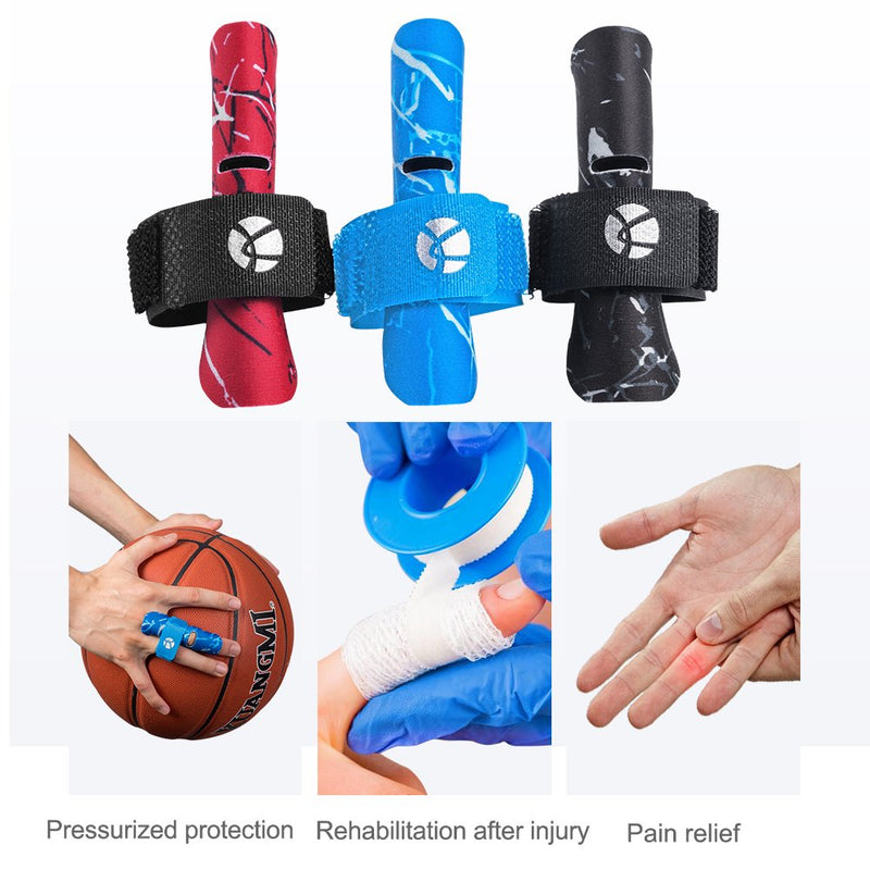 [Australia] - Kuangmi Finger Sleeve Support Protector Finger Splint Brace Pain Relief for Basketball Volleyball Baseball （S/M, Black) Small/Medium (Pack of 1) 