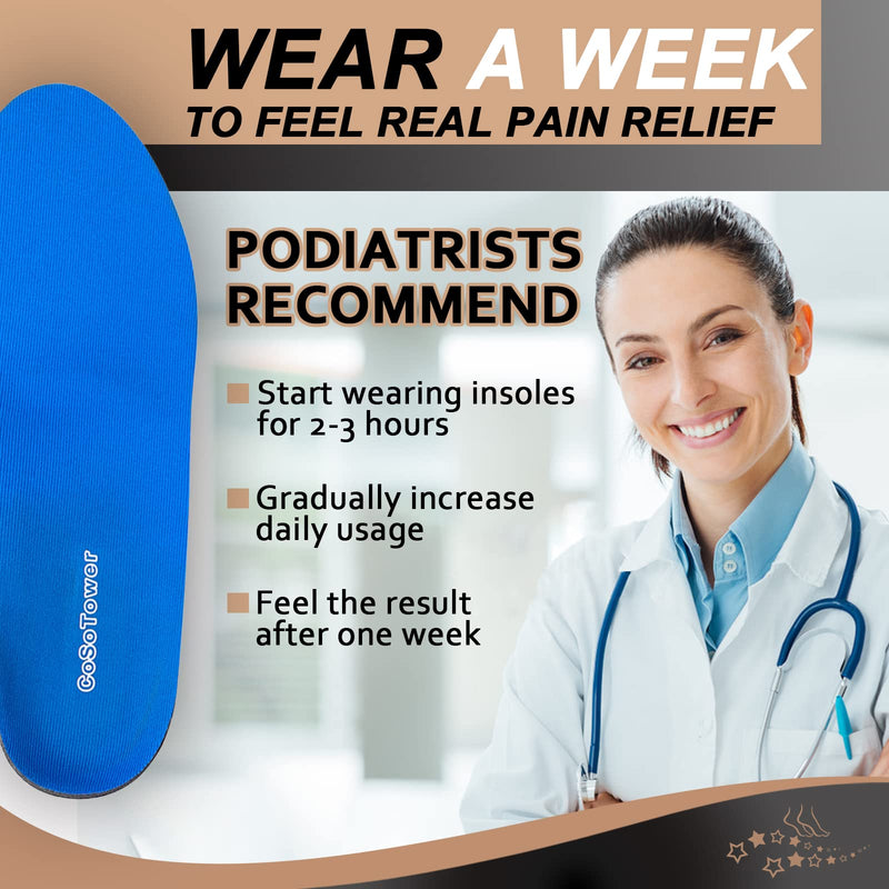 [Australia] - CoSoTower Orthotic Inserts Arch Support Insoles for Flat Feet, Over Pronation, Foot Pain, Plantar Fasciitis Relief Shoe Insoles for Women Men, Heavy Duty Support, Absorb Shock with Every Step C:Men's 8-8.5 | Women's 10-11---10.7''/272MM 