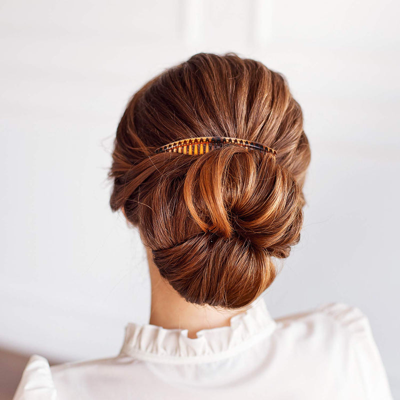[Australia] - 4 Packs Tort Slide Comb Tortoise Shell Side Comb Plain Hair Comb Large Tort Hair Combs Slides 12.5 cm Hair Side Comb Set 