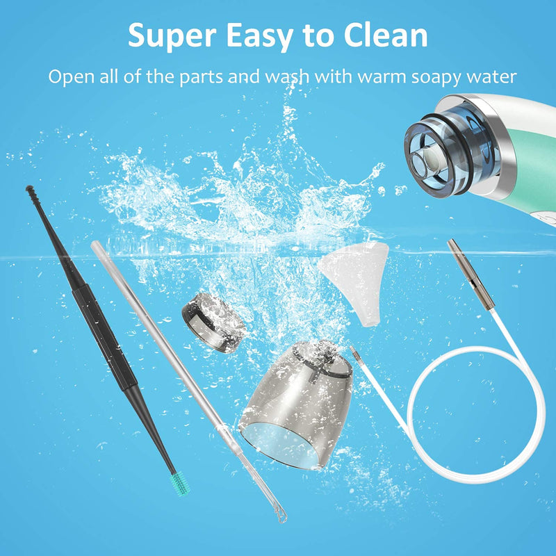 [Australia] - Ear Wax Vacuum Removal, Safe Electric Ear Cleaner Strong Suction Earwax Sucker 5 Levels Spiral Silicone Ear Wax Remover Tool Reusable Effective Earwax Removal kit Ear Cleaning Tool for Adult Kids 
