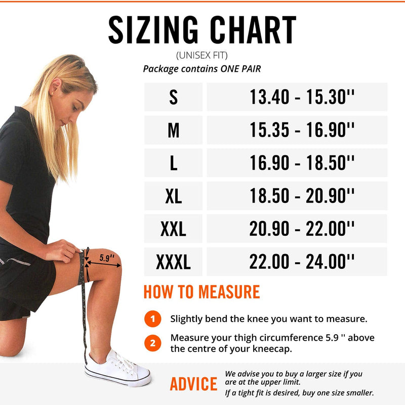 [Australia] - Mava Sports Reflexology Knee Support Sleeves (Pair) for Joint Pain and Arthritis Relief, Improved Circulation Compression – Effective Support for Running, Jogging, Workout, Walking and Recovery Black X-Large 