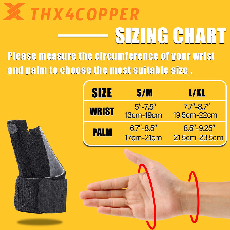 [Australia] - THX4COPPER Reversible Thumb Wrist Stabilizer Compression Splint for BlackBerry Thumb, Trigger Finger, Hand Pain Relief, Arthritis, Tendonitis, Sprain, Carpal Tunnel, Durable, Comfortable,Breathable Small/Medium 