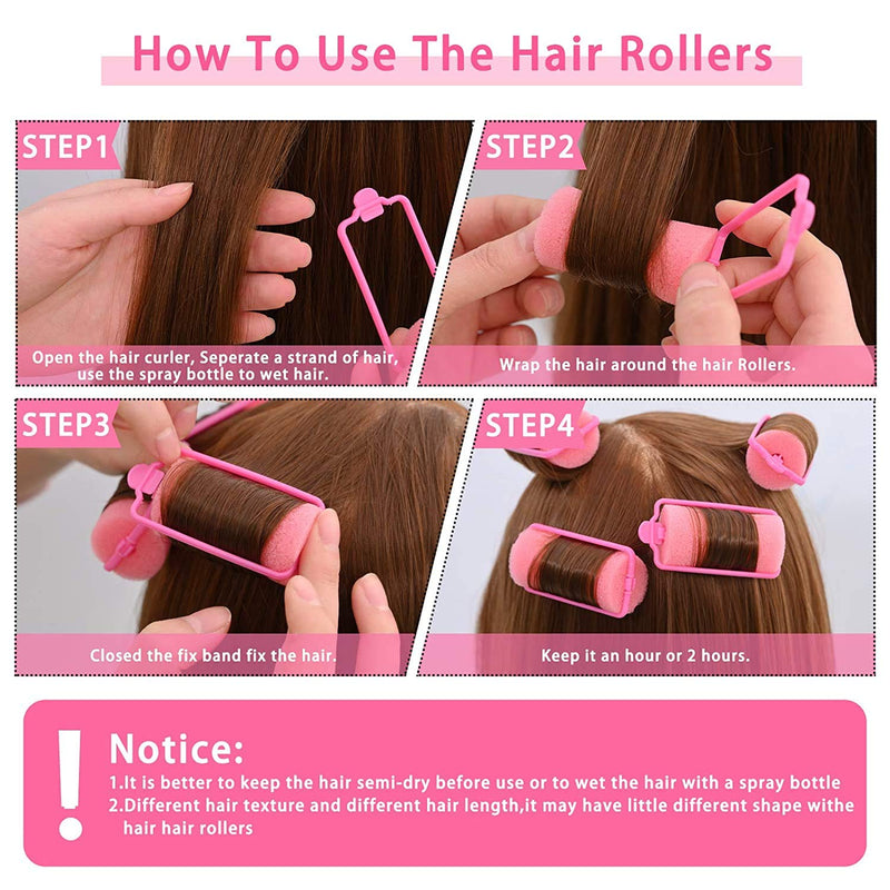 [Australia] - YMHPRIDE 50 Pcs Foam Sponge Hair Rollers Bouncy Curls Hair Curlers Hair Rollers for Long Medium Hair Large Medium Small 5 Size Flexible Hair Styling Roller Curlers Self Grip Hair Curlers 1.5mm,2mm,2.5mm,3mm,3.6mm 