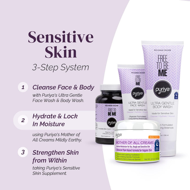 [Australia] - National Eczema Association Accepted Cream, Colloidal Oatmeal Lotion for Dry, Itchy Skin Relief, Ultra Gentle for Kids, Adults, Face, Hand, Puriya Mother of All Creams, Plant-Based Hydration 