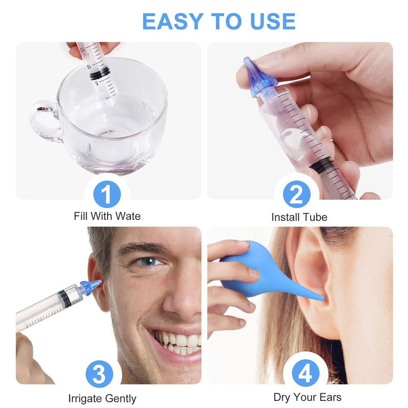 [Australia] - 2 Pieces Ear Wax Cleaner Syringe Tip Ear Wax Flusher Tool Ear Wax Remover Ear Irrigation Syringe for Ear Cleaning and Irrigation of Humans, 20 ML 