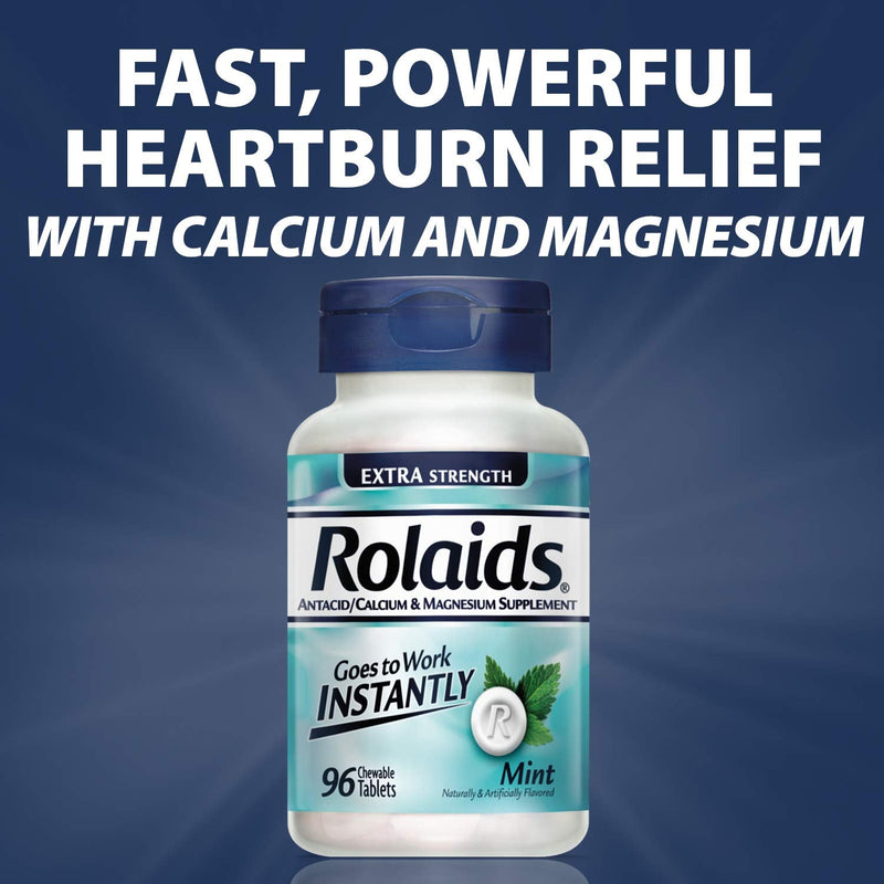[Australia] - Rolaids Extra Strength Antacid, 96 Chewable Tablets, Mint Flavor, Extra Strength Heartburn Relief 