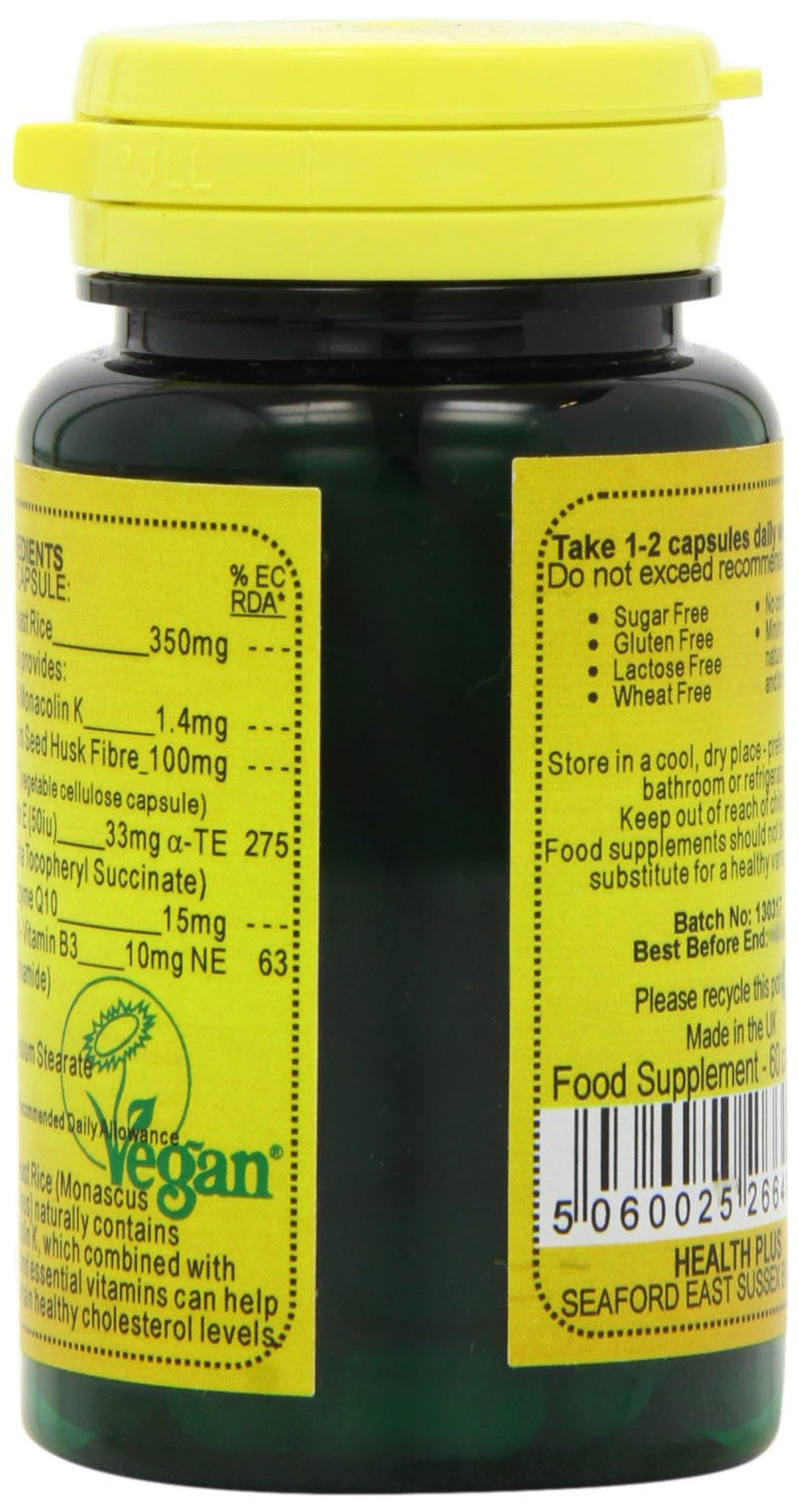 [Australia] - Veganicity Red Yeast Rice Extra Heart Health and Cholesterol Supplement - Pack of 60 Capsules 
