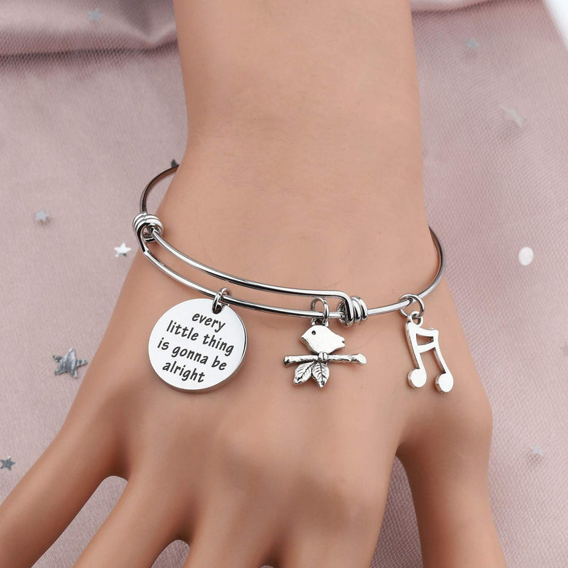 [Australia] - Every Little Thing is Gonna be Alright Three Little Birds Keychain Inspirational Gifts Bracelet 