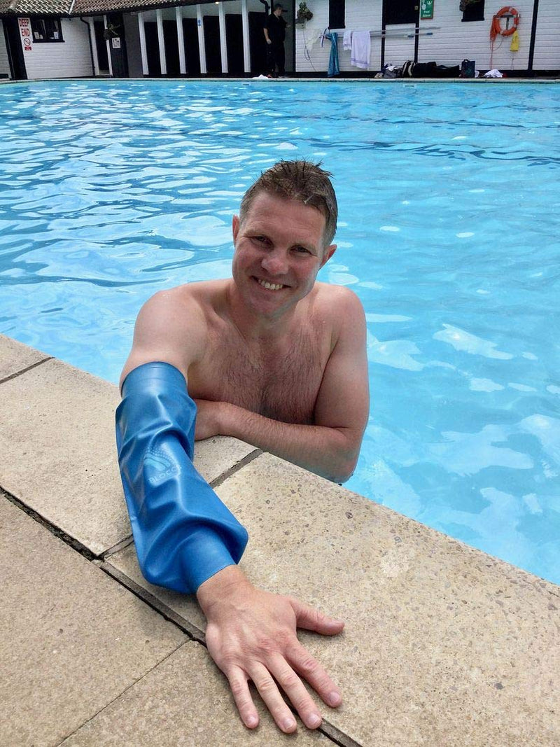 [Australia] - Bloccs Waterproof PICC Line Cover, Swim, Shower & Bathe. Watertight Protection for Cast, Dressings & Bandages - #AEP86-M - Adult Elbow Protector - (Medium) Medium (Pack of 1) 