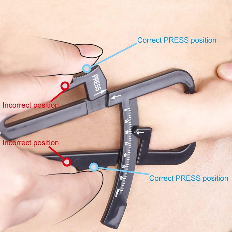 [Australia] - Fat Tester, [2 in 1] Personal Body Fat Tester Calipers with Tape Measure and Fat Charts Fitness, Accurate Measure Tape Health Analyzer 