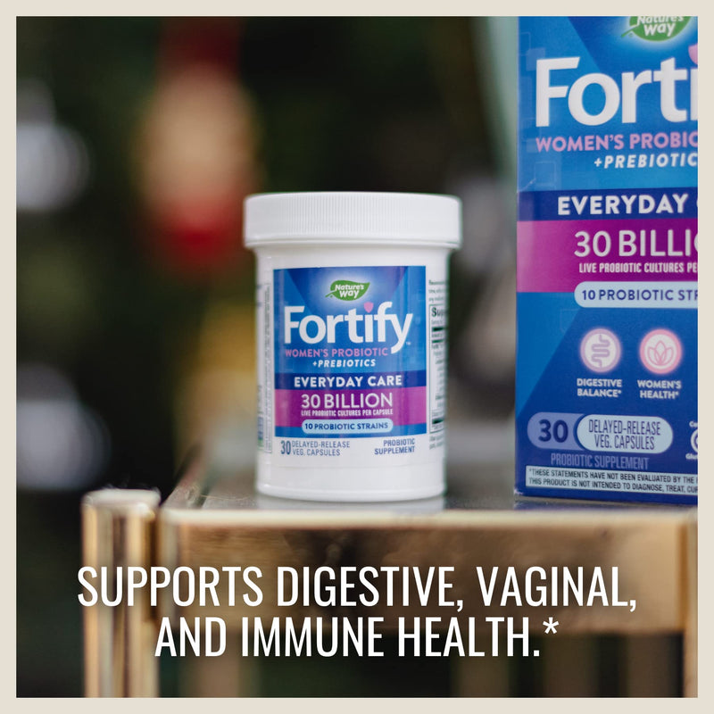 [Australia] - Nature’s Way Fortify Women’s 30 Billion Daily Probiotic Supplement, 10 Strains, Digestive Health*, Immune Support*, No Refrigeration, 30 Capsules Women's Probiotic 