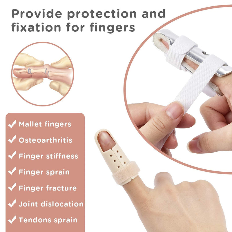 [Australia] - Finger Splint, Sopito 7PCS Finger Support Brace Finger Stabilizer for Broken Fingers Straightening Arthritis Knuckle Immobilization 