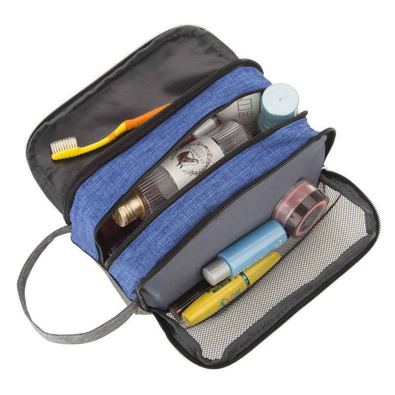 [Australia] - Kids Wash Bag, Yeiotsy Color Clash Portable Travel Toiletry Bag for Children's Camping Outing Short Trip (Blue) Blue 