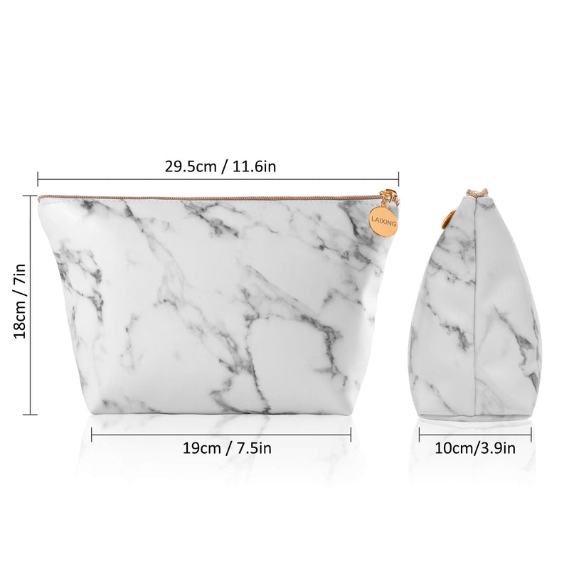 [Australia] - Marble Makeup Bag,Portable Cosmetic Bag Travel Tolietry Bag Large Makeup Pouch Waterproof Organizer Bag for Women Girls 