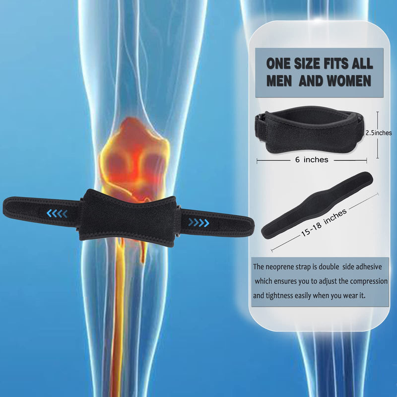 [Australia] - WOPOKY Patella Tendon Knee Strap, Knee Pain Relief for Torn Meniscus ACL MCL Arthritis Tendonitis, Knee Brace Support for Working Out Weightlifting Squats Running Jumpers Tennis. （2 Pack） (One Size, Pure Pink) One Size 