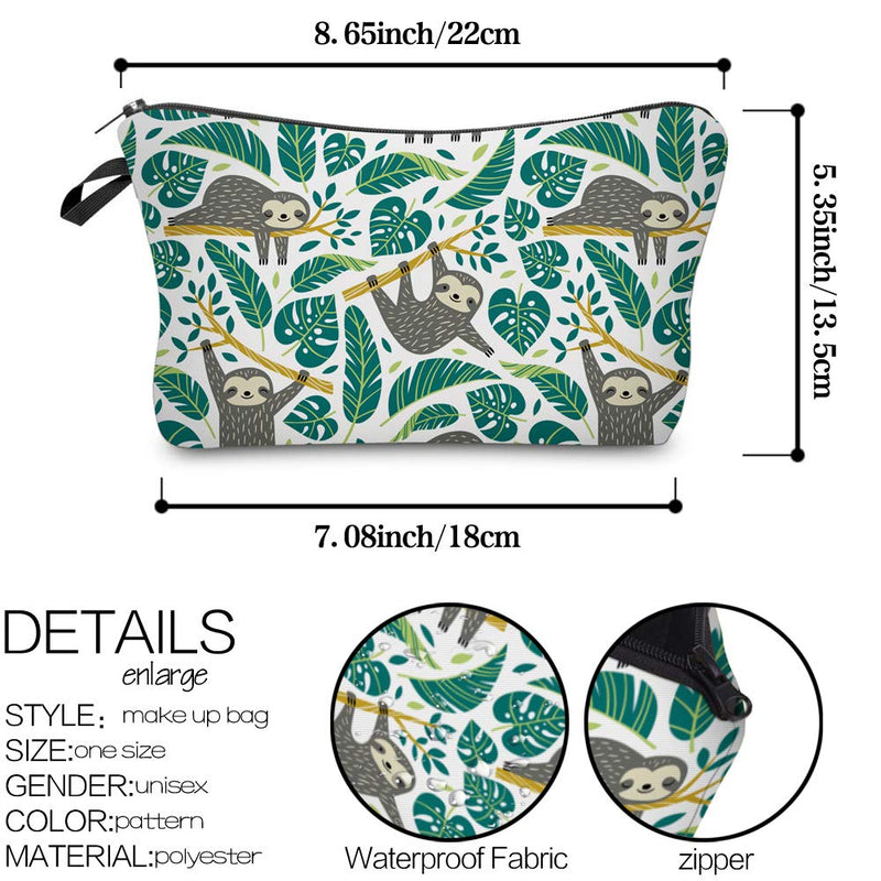 [Australia] - Cosmetic Bag for Women,Loomiloo Adorable Roomy Makeup Bags Travel Waterproof Toiletry Bag Accessories Organizer Sloth (Sloth 51476) Sloth 51476 