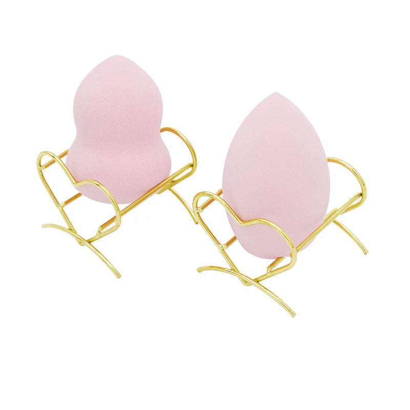 [Australia] - Ryalan Beauty Sponge Blender Holder Makeup Sponge Drying Stand Storage Egg Powder Puff Display Stand Beauty Tool Dryer Drying Rack (Gold, Rose, 2 Pack, Heart) 2pc, Heart 