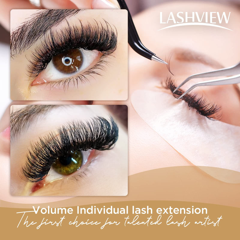 [Australia] - LASHVIEW 0.03mm Russian Volume Lashes C Curl 11mm Length Faux Individual Eyelash Extension Pure Korean Silk Semi-Permanent Lashes (Salon Use) 0.03-C 