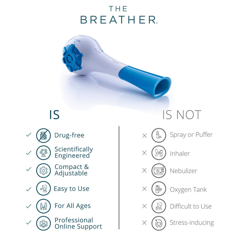 [Australia] - The Breather │ Natural Breathing Lung Recovery Exerciser Trainer for Drug-Free Respiratory Therapy │ Breathe Easier with Stronger Lungs │ FSA/HSA Eligible 