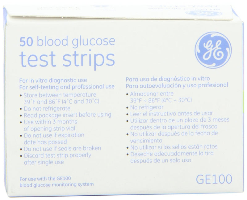 [Australia] - GE100 Blood Glucose Test Strips - 4/Boxes of 50 Strips = 200/Total Strips 