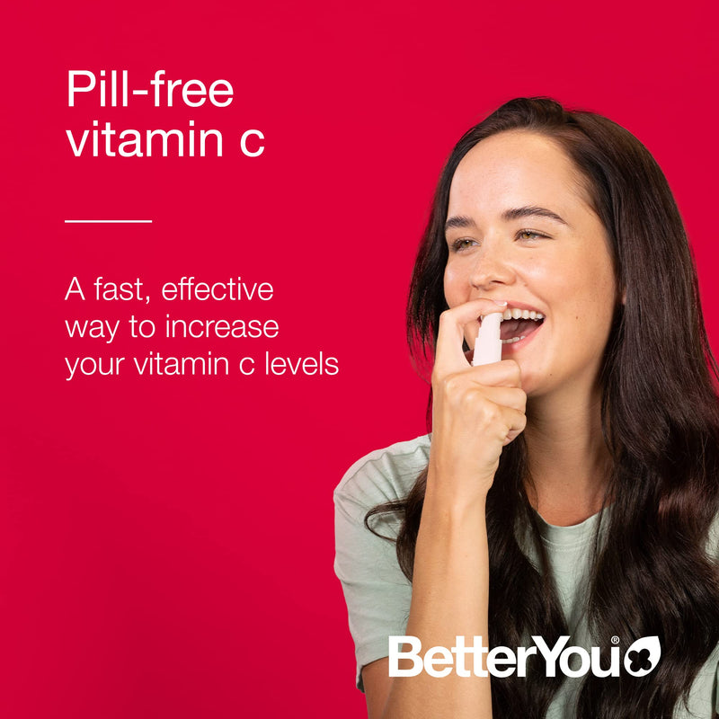 [Australia] - BetterYou Vitamin C Daily Oral Spray | Selenium, Vitamin B2 and Green Tea Extract | 100mg per daily serving | Natural Cherry and Pomegranate Flavour | 25ml 