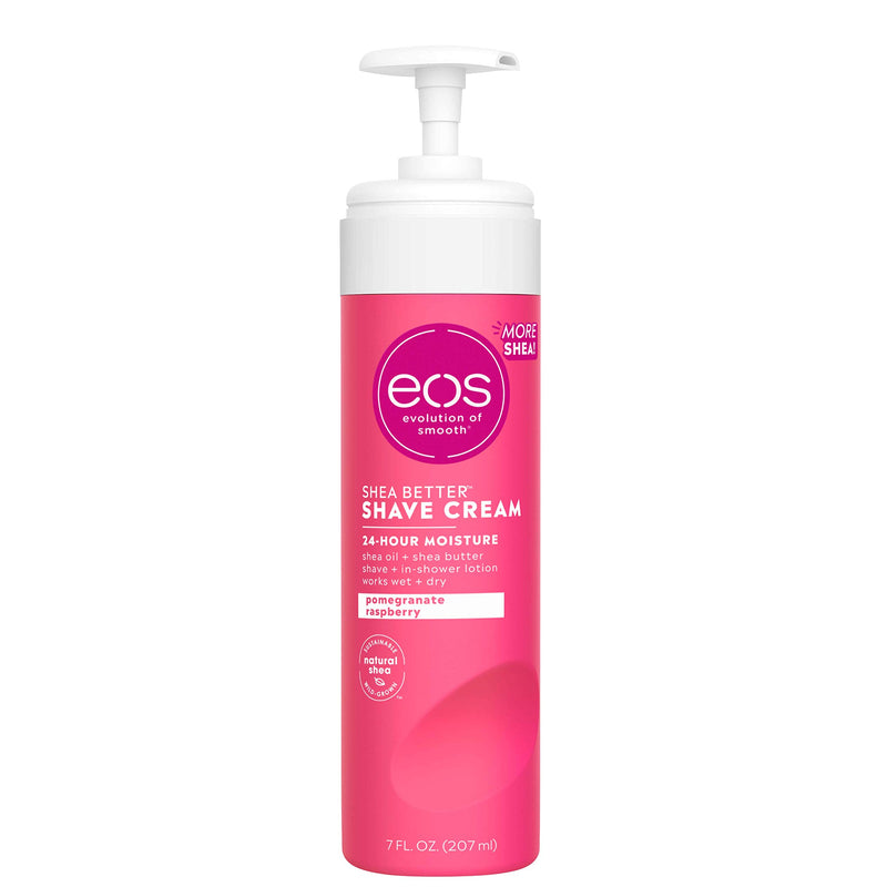 [Australia] - eos Shea Better Shaving Cream for Women- Pomegranate Raspberry | Shave Cream, Skin Care and Lotion with Shea Butter and Aloe | 24 Hour Hydration | 7 fl oz 7 Fl Oz (Pack of 1) 