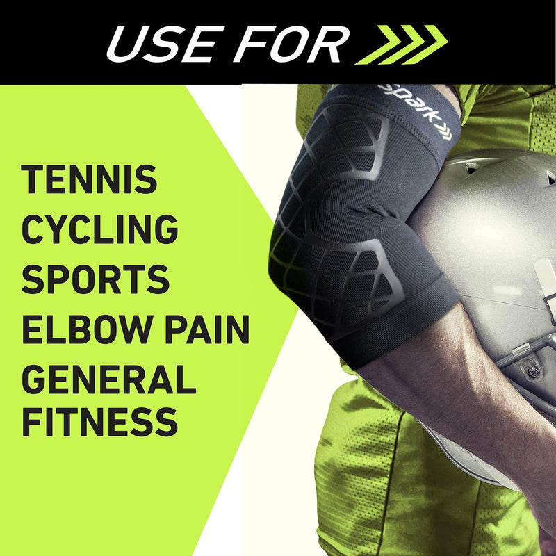 [Australia] - Spark Kinetic Elbow Sleeve, Size Large – Provides Enhanced Support with Embedded Kinesiology Tape –Made with Moisture-Wicking Material – Designed for Use While Golfing, Tennis, Basketball, & More 