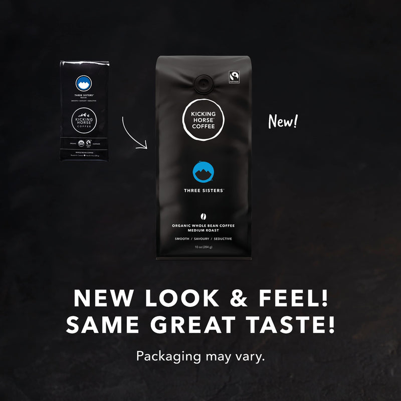 [Australia] - Kicking Horse Coffee, Three Sisters, Medium Roast, Whole Bean, 10 Oz - Certified Organic, Fairtrade, Kosher Coffee 