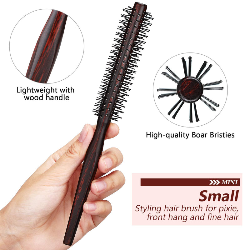 [Australia] - 3 Pieces Small Round Brush for Short Hair, 1 Inch Styling Hair Brush for Pixie Hair, Quiff Roller Nylon Bristle for Bangs, Thin Hair, Fine hair, Curling 
