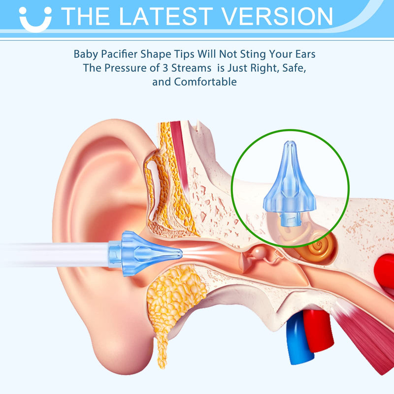 [Australia] - Ear Wax Removal Kit, Ear Cleaning Kit, with Ear Washer Bottle, Ear Wash Basin and 12 Pcs Reusable Tips- Safe and Easy Ear Wash System with 2 Options of Soft Pipe and Straight Pipe 