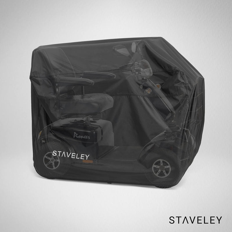 [Australia] - Staveley Large Mobility Scooter Cover | Waterproof and Heavy Duty for Outdoor Storage of Scooters Black 