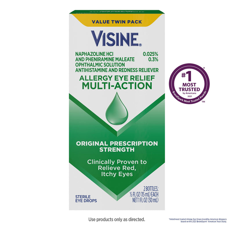 [Australia] - Visine Allergy Eye Relief Multi-Action Antihistamine & Redness Relief Eye Drops, 0.5 fl. oz (Pack of 2) 0.5 Fl Oz (Pack of 2) 