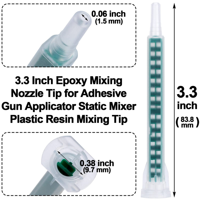 [Australia] - PAGOW 25Pcs 3.3 Inch Epoxy Mixing Nozzle Tip for Adhesive Gun Applicator Static Mixer Plastic Resin Mixing Tip 
