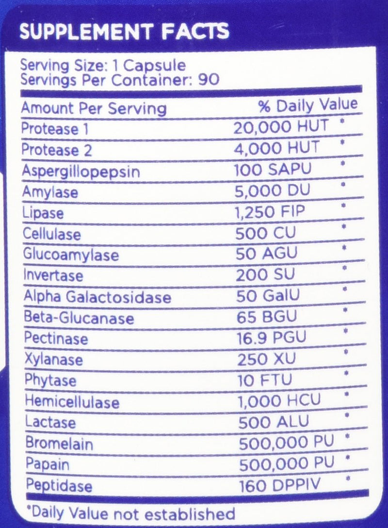 [Australia] - Digestive Enzymes - Amylase, Bromelain, Protease, Lipase & 14 Other Enzymes - 90 Capsules 