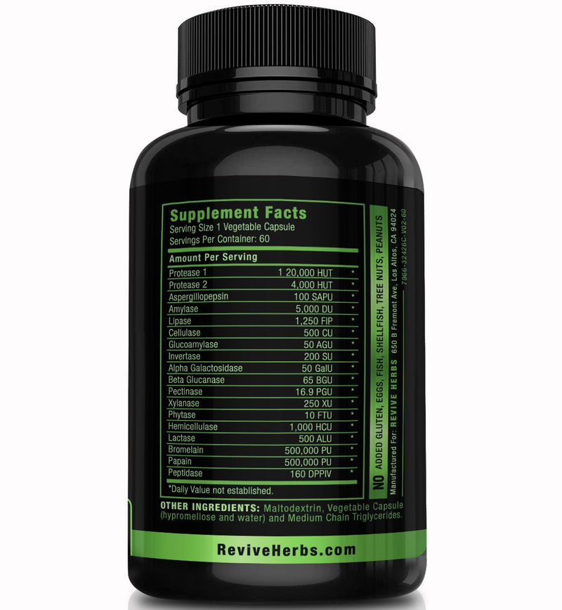 [Australia] - Advanced Plant Based Digestive Enzymes - Aspergillopepsin, Amylase, Bromelain, Lipase, Protease, Papain & More - Supports Gastrointestinal & Immune Health & Overall Digestion 