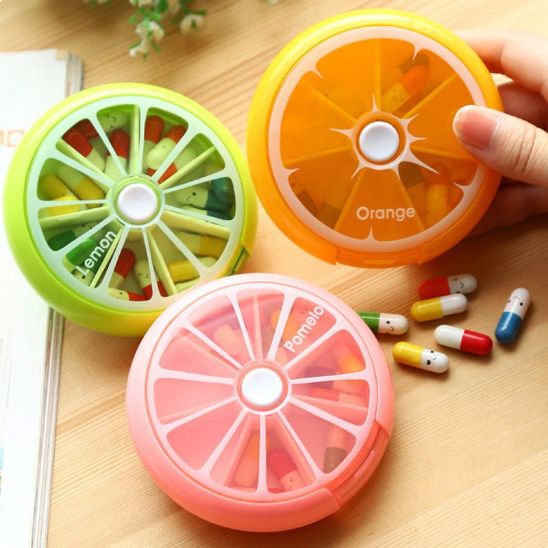 [Australia] - INVODA Pill Cases Pill Box Weekly 3 Times 7 Compartments Large Medicine Pill Organizer (Pomelo 1PCS) Pomelo 1pcs 