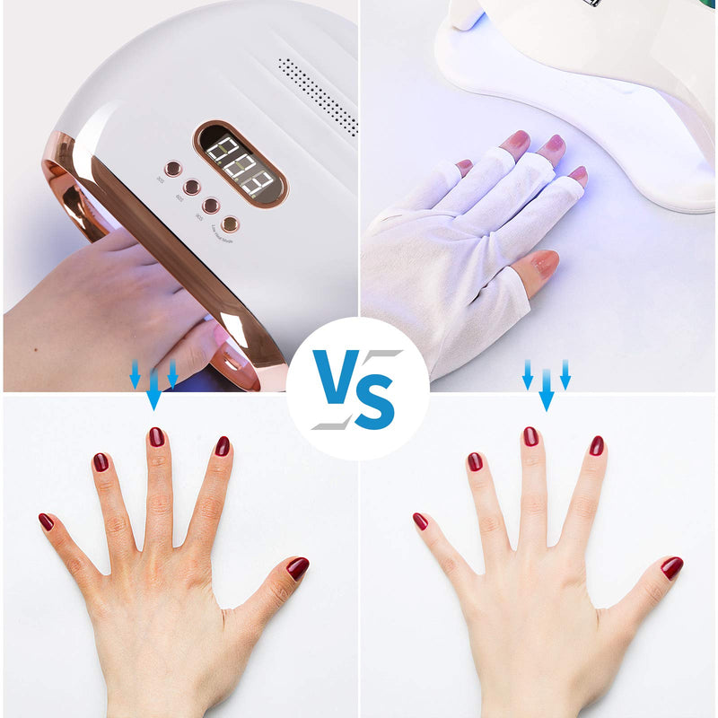 [Australia] - Nail Gloves UV Shield Gloves Fingerless Gloves Nail Art Dryer Tool Prevent Hand Sunburn for Manicure Gel Drying 3 Pairs 