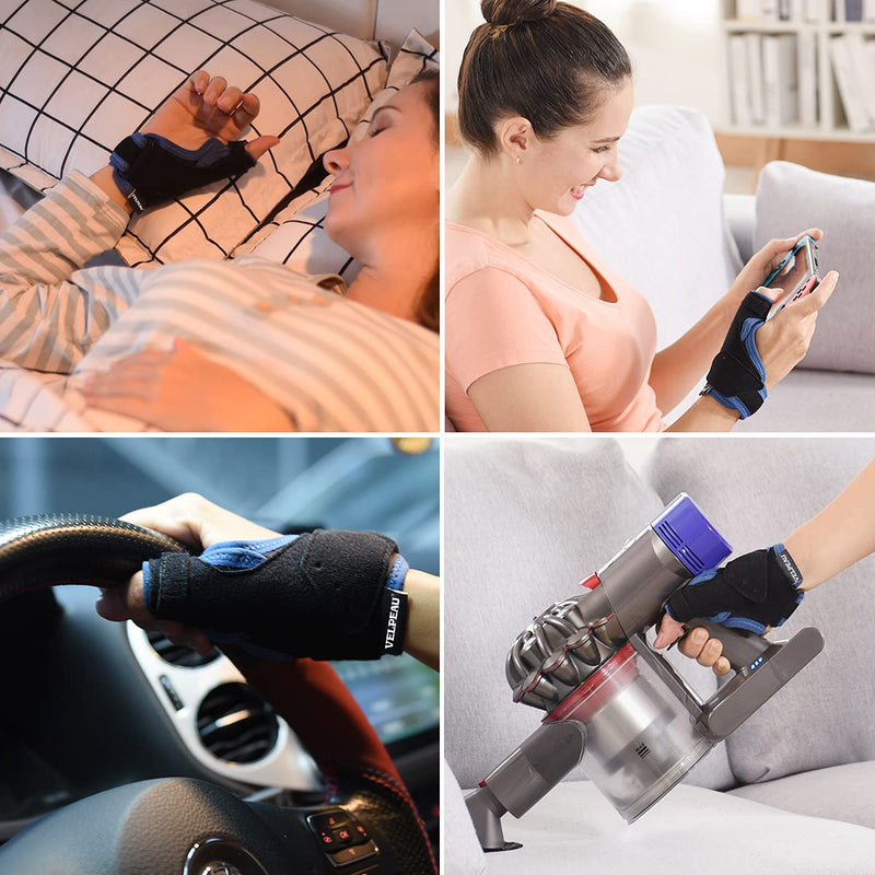[Australia] - VELPEAU Reversible Thumb Splint, Spica Support Brace for Right and Left Hand for Arthritis, Trigger Finger, Pain Relief, Tendonitis, Sprained, Carpal Tunnel Stabilizer, Immobilizer Wrist Strap (Medium) M 