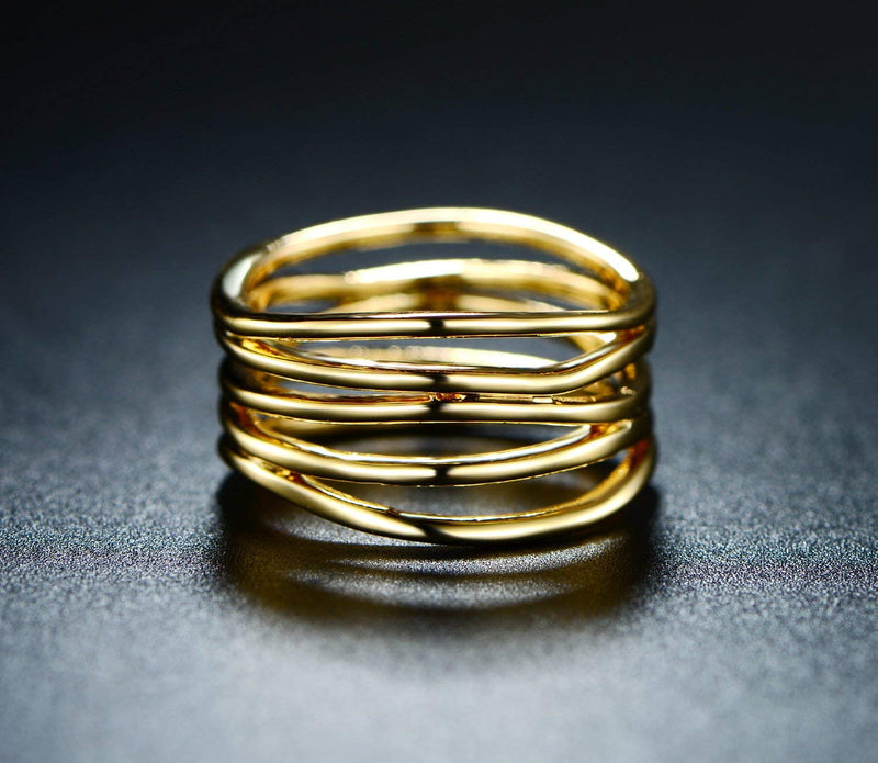 [Australia] - Barzel Gold, Rose Gold & White Gold Plated Statement Ring 5 