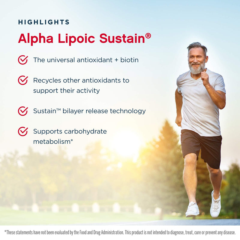 [Australia] - Jarrow Formulas Alpha Lipoic Sustain 300 mg - 120 Tablets - Universal Antioxidant + Biotin - Glucose Metabolism & Energy Production Support - Releases ALA Over Longer Period - Up to 120 Servings 120 Count (Pack of 1) 