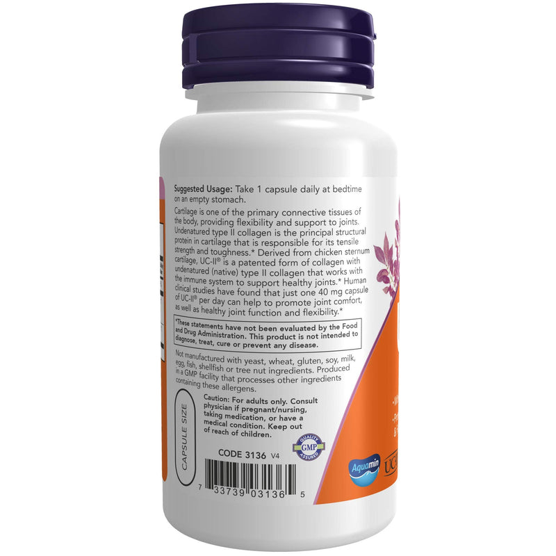 [Australia] - NOW Supplements, UC-II Type II Collagen with Undenatured Type II Collagen, 120 Veg Capsules 