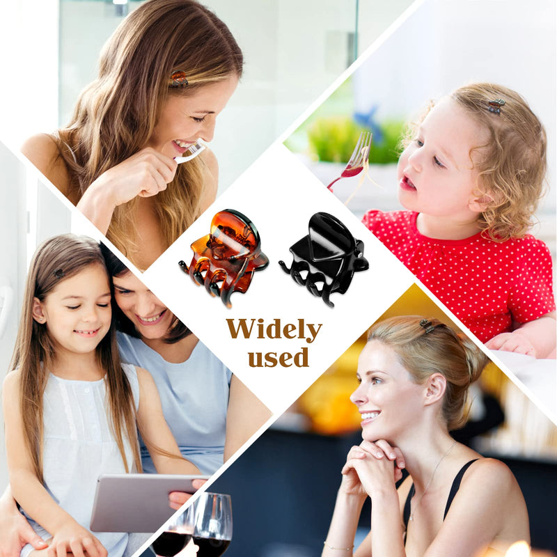 [Australia] - Qufiiry 30PCS Mini Hair Clips, Small Hair Clips, Mini Claw Hair Clips, Small Hair Clips for women with Storage bags, Non-slip Hair Catch for Women Girl's Hair Black and Brown 