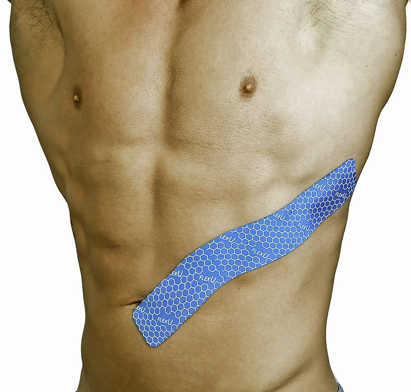 [Australia] - FlexU Kinesiology Tape, Black 3 Roll Pack - Ultra-Thin Rayon, Latex-Free, Hypoallergenic Professional Therapeutic Tape to Alleviate Pain, Reduce Swelling, and Promote Faster Recovery Blue 